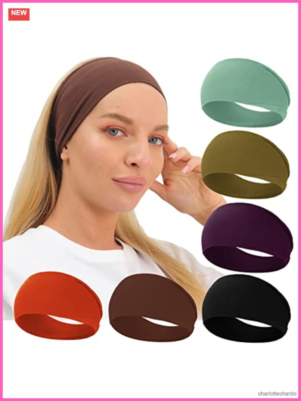 Wide Headbands for Women Non Slip Super Soft Yoga Running Elastic Sweat Band